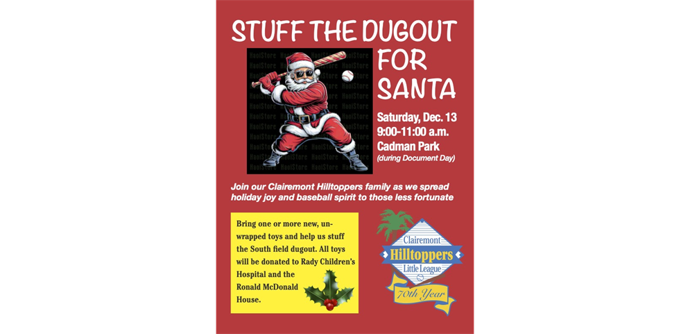 Stuff the Dugout for Santa